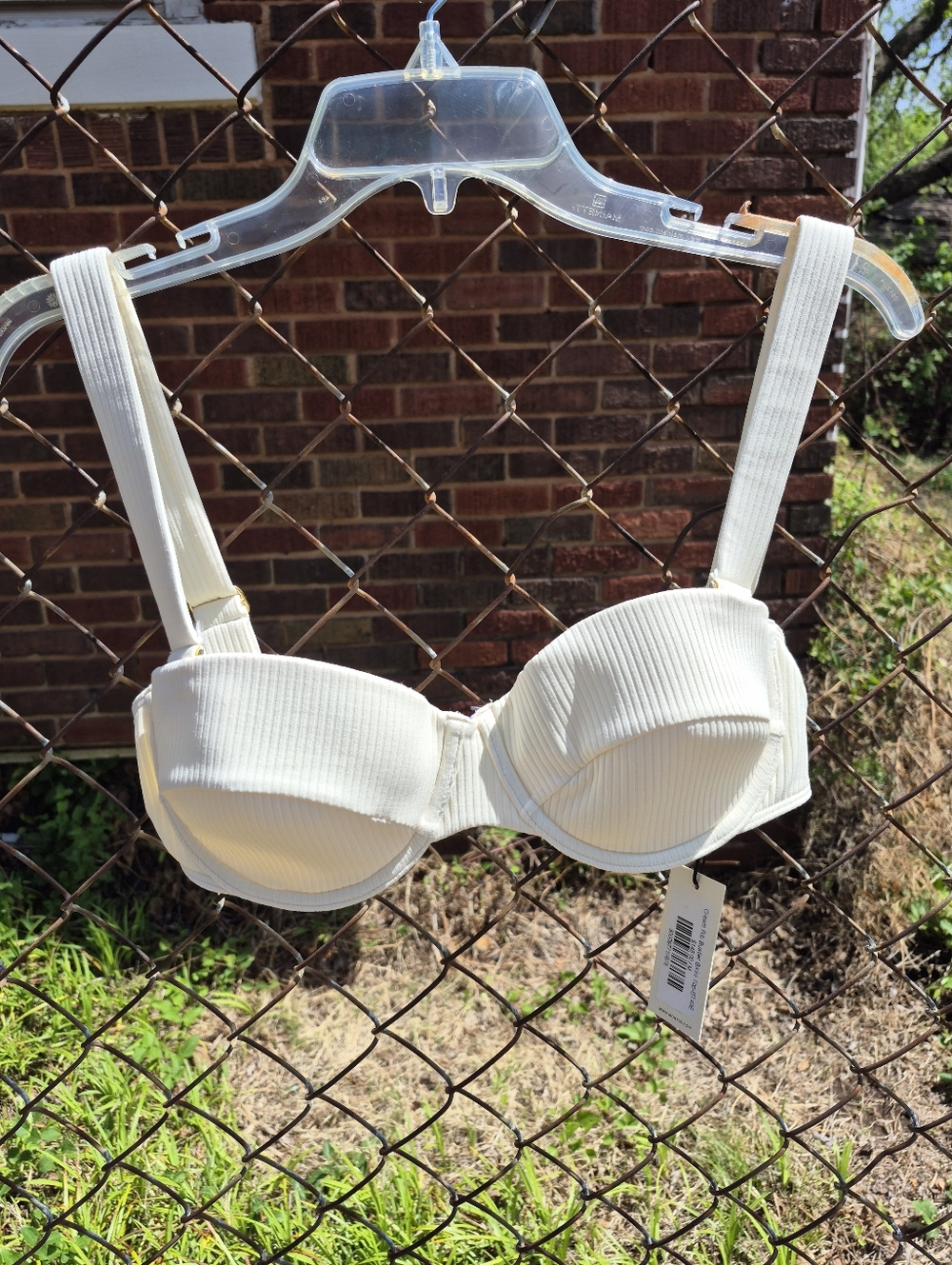 NWT Montce Paula Cream Rib Bustier Bikini Top Size M